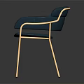 Elegant Modern Blue Dining Chair With Upholstered Seat And Metal Legs Design