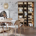 Nordic Dining Table and Chair Combination 3d model