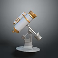 Vintage Telescope With Brass And Silver Finish On Stand Mount Design