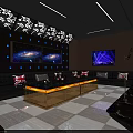 Modern Luxurious KTV Interior With Starry Sky Theme Large Screens Sofas And Neon Lights 3d model