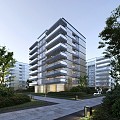 Modern residential area Misique magic color aluminum multi-storey high-end luxury residential building project 3d model