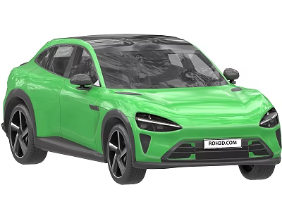 Green Modern SUV Car Design With Sleek Exterior And Aerodynamic Body 3d model