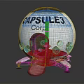 Capsule3 Corp Spherical Capsule Featuring White Body Black Top Red Dots And Ladder