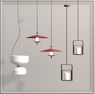 New Chinese Chandelier Combination 3d model