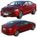 Red Sedan Car Showcasing Front And Rear Views 3d model