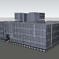 Modern High Rise Office Building With Glass Curtain Wall And Blue Sky