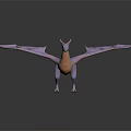 Fantasy Purple Dragon 3D Render With Pink Wings And Orange Belly