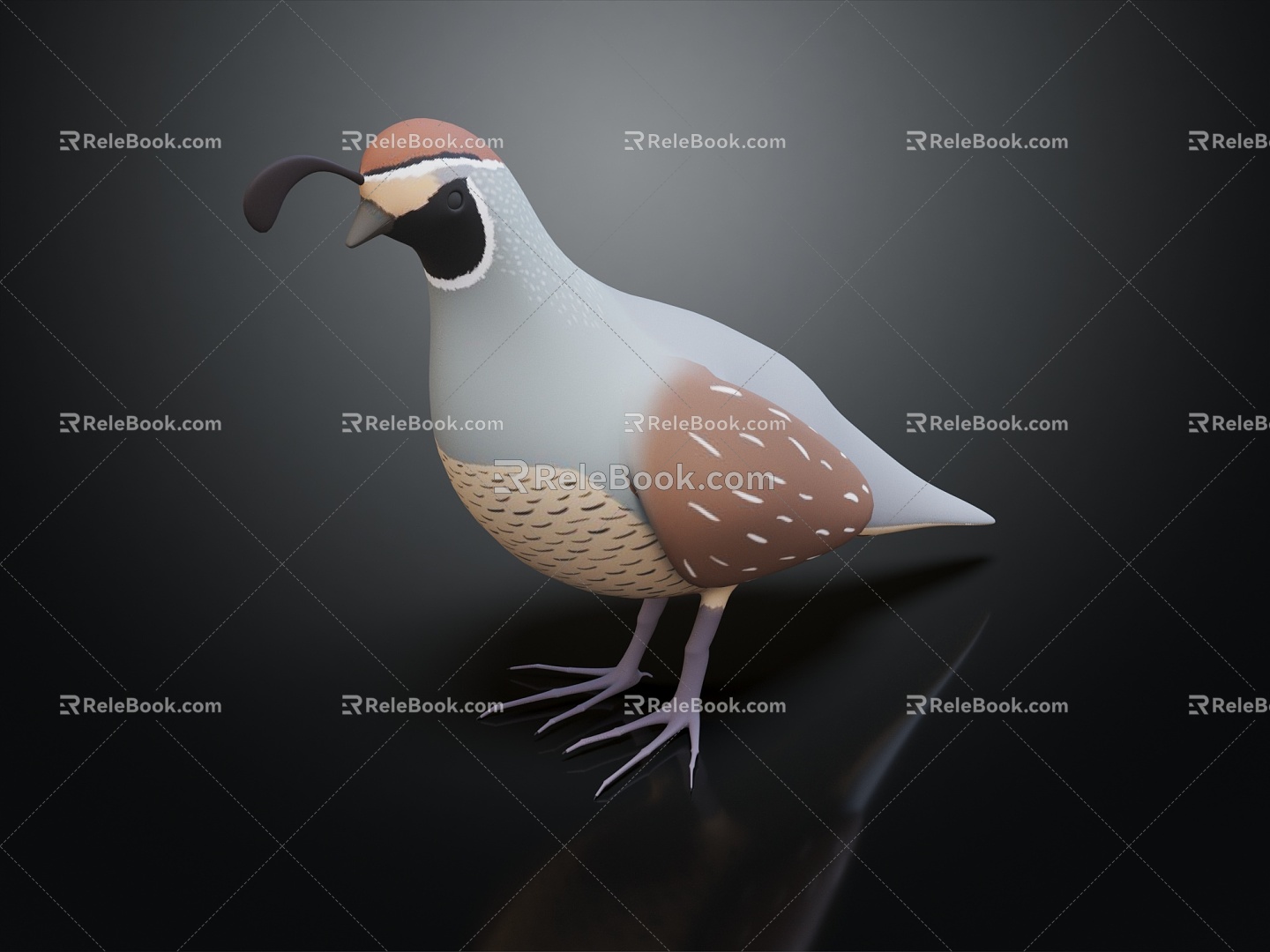 Modern cuckoo bird bird cartoon bird 3d model