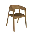Modern Wooden Dining Chairs With Armrests And Light Padded Seats Design