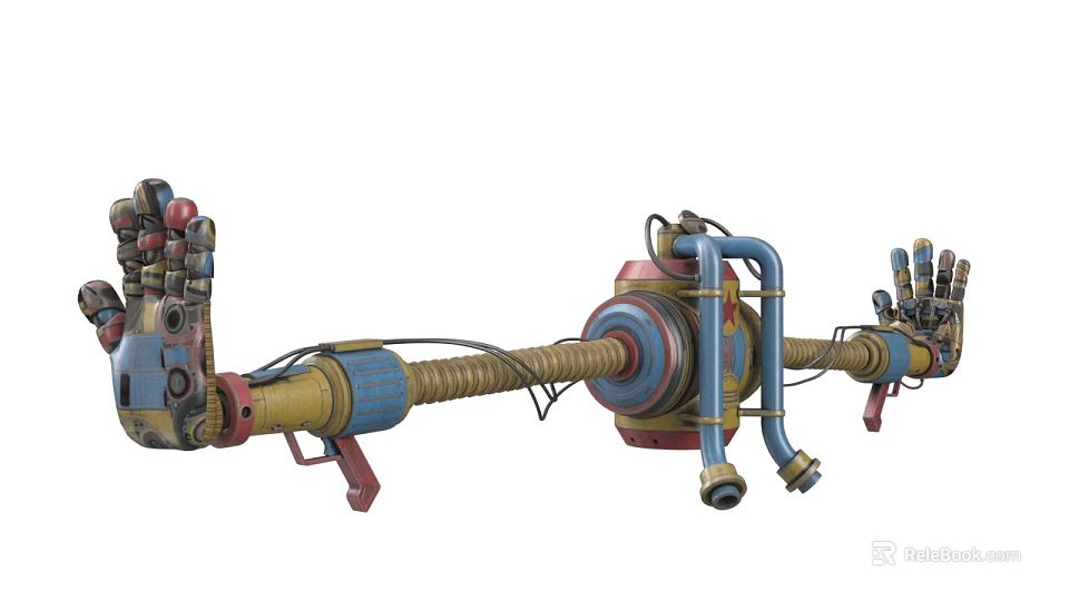 Electric Toy Mechanical Arm With Colorful Joints Pipes And Interactive Design For Kids 3d model 