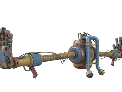 Electric Toy Mechanical Arm With Colorful Joints Pipes And Interactive Design For Kids 3d model