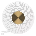 Modern Circular Wall Lamp With Golden Center And White Cutout Design