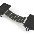 Black Modern Simple Structure Bridge With Two End Platforms And Connecting Parts