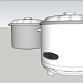 Kitchen Appliances Two Rice Cookers With Control Panel And Cooking Functions 3d model