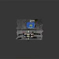Racing Car With Number 88 And Spark At Pit Stop With Blue Structure