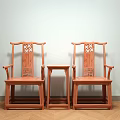 Chinese Style Solid Wood Carved Leisure Chairs With Small Table Two Pieces