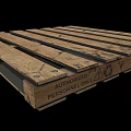 Wooden Pallet Furniture With Slats Nails And Authorized Personnel Only Label