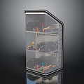 Transparent Multi Layer Storage Cabinet With Display Model Cars And Glass Doors