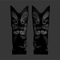 Black Leather Cowboy Boots Featuring Silver Embroidery And Stylish Medium Heel Design