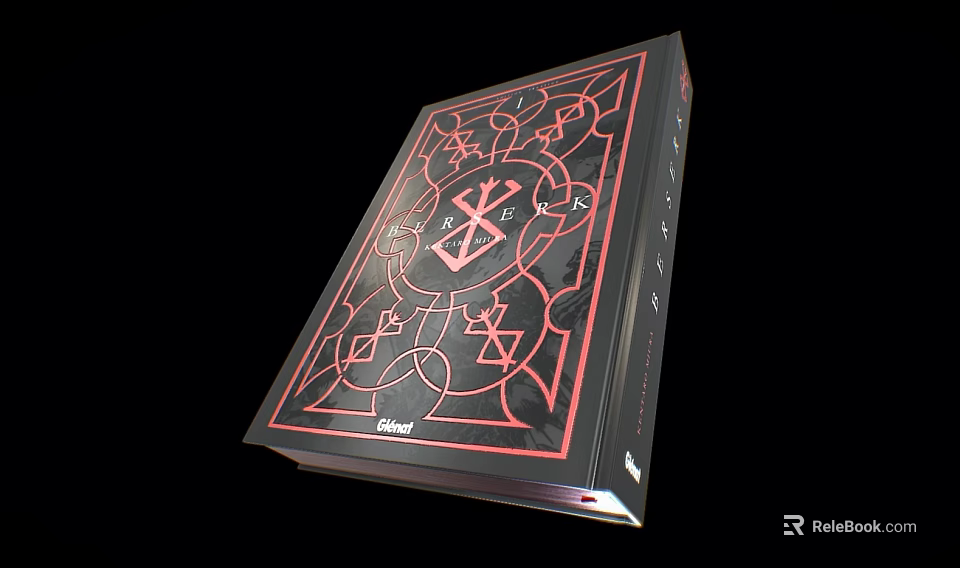 Black Folder with Red Geometric Patterns and Symbols Artistic Design for Modern Use 3d model 