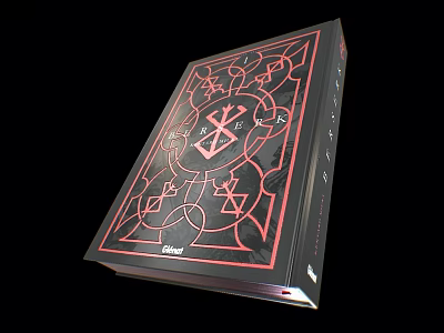 Black Folder with Red Geometric Patterns and Symbols Artistic Design for Modern Use 3d model