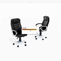 Ergonomic Black Leather Office Chair With Adjustable Armrests And Swivel Rolling Wheels