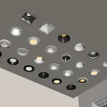 Ceiling Mounted Recessed Downlights And Spotlights With Various Styles For Interior Lighting 3d model