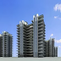 Modern High Rise Residential Building Exterior With Glass Facade And Balconies Under Blue Sky