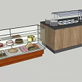 Glass Display Shelves With Wooden Bases For Pastries Cakes And Chocolates