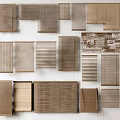 New Chinese-style Bamboo Shutter Roller Shutter Folding Shutter Pull Shutter Venetian Blinds 3d model