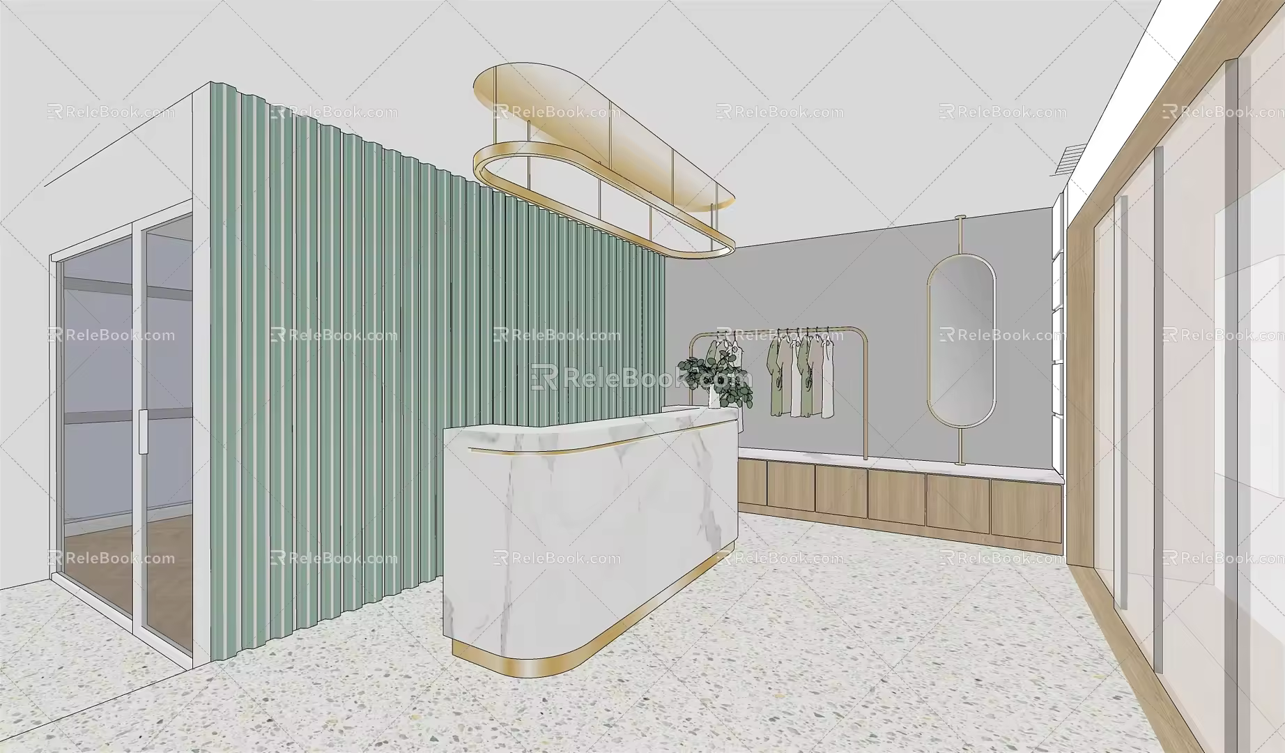 Modern Front Desk Front Desk Reception Area 3d model