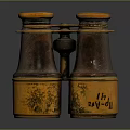 Classic Commercial Binoculars With Orange Brown Finish Decorative Patterns And 114 24x114 Specification
