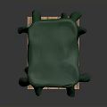 Protective Green Cloth Covered Household Item Placed On Sturdy Wooden Pallet