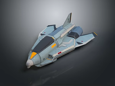 Futuristic 3D Rendered Spacecraft With Sleek Gray Blue Design And Metallic Finish 3d model