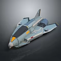 Futuristic 3D Rendered Spacecraft With Sleek Gray Blue Design And Metallic Finish