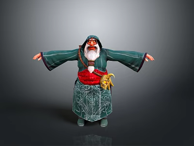 Wizard Character Fantasy Style Magic Equipment Game Asset Battle Mage Wizard Mage 3d model