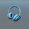 Light Blue Over Ear Headphones With Ergonomic Design For Audio Electronics 3d model