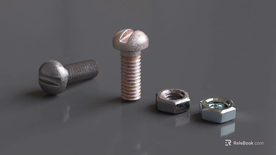 Essential Hardware Tools Including Bolts and Nuts for Construction and Repair 3d model