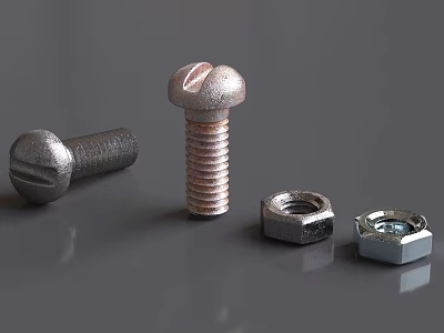 Essential Hardware Tools Including Bolts and Nuts for Construction and Repair 3d model