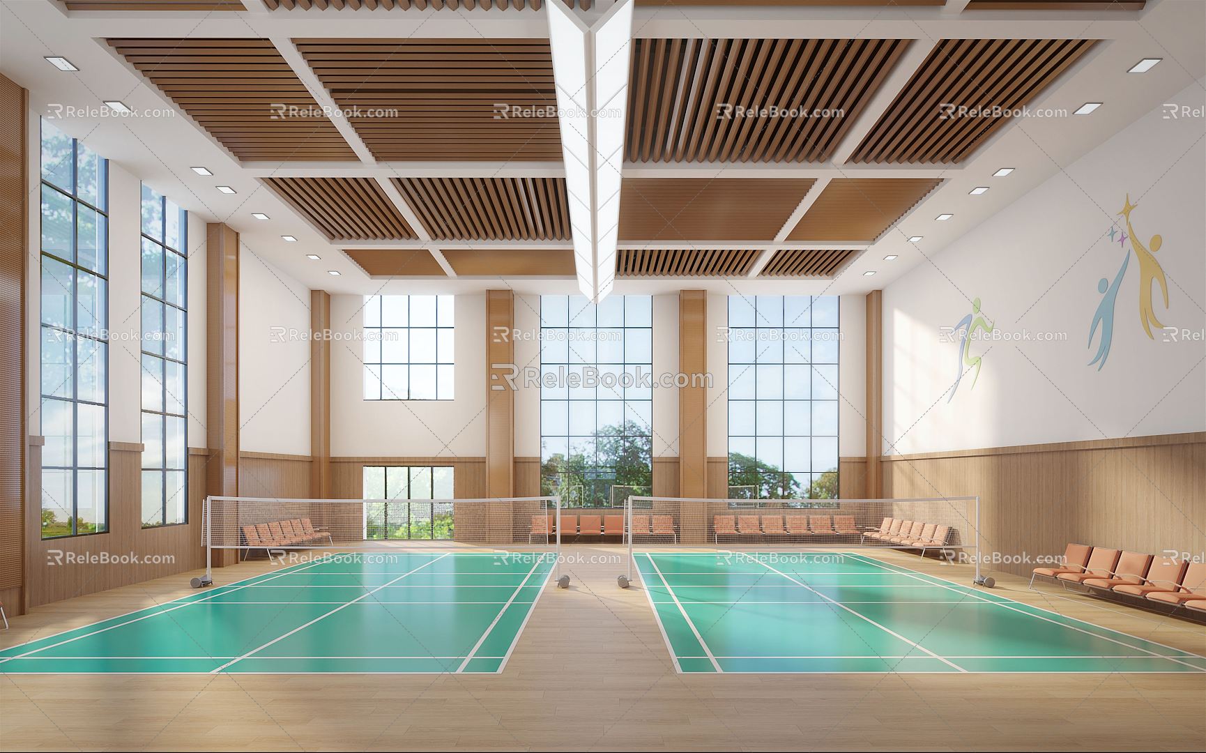 Modern Badminton Hall 3d model