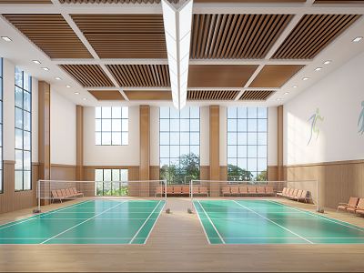 Modern Badminton Hall 3d model