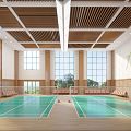 Modern Badminton Hall 3d model