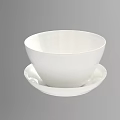 White Ceramic Kitchenware Bowl And Plate Set With Simple Minimalist Design 3d model