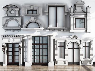 European-style casement window 3d model