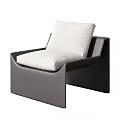 Sleek Modern Leisure Chairs Featuring Brown Leather And Black Frame With White Cushion Design