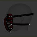 Red Leather Fashion Masks With Metal Studs And Black Straps Design