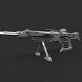 Futuristic Sniper Rifle 3D Model With Mechanical Structure And Tactical Bipod 3d model