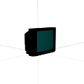 Vintage CRT Television With Green Glowing Screen And Classic Retro Design