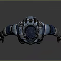Advanced Armored Humanoid Character in Blue Gray Tactical Armor with Helmet and Combat Gear