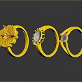 Elegant Gold Rings Featuring Red Brown And Blue Gemstones In Classic Design For Jewelry Collection